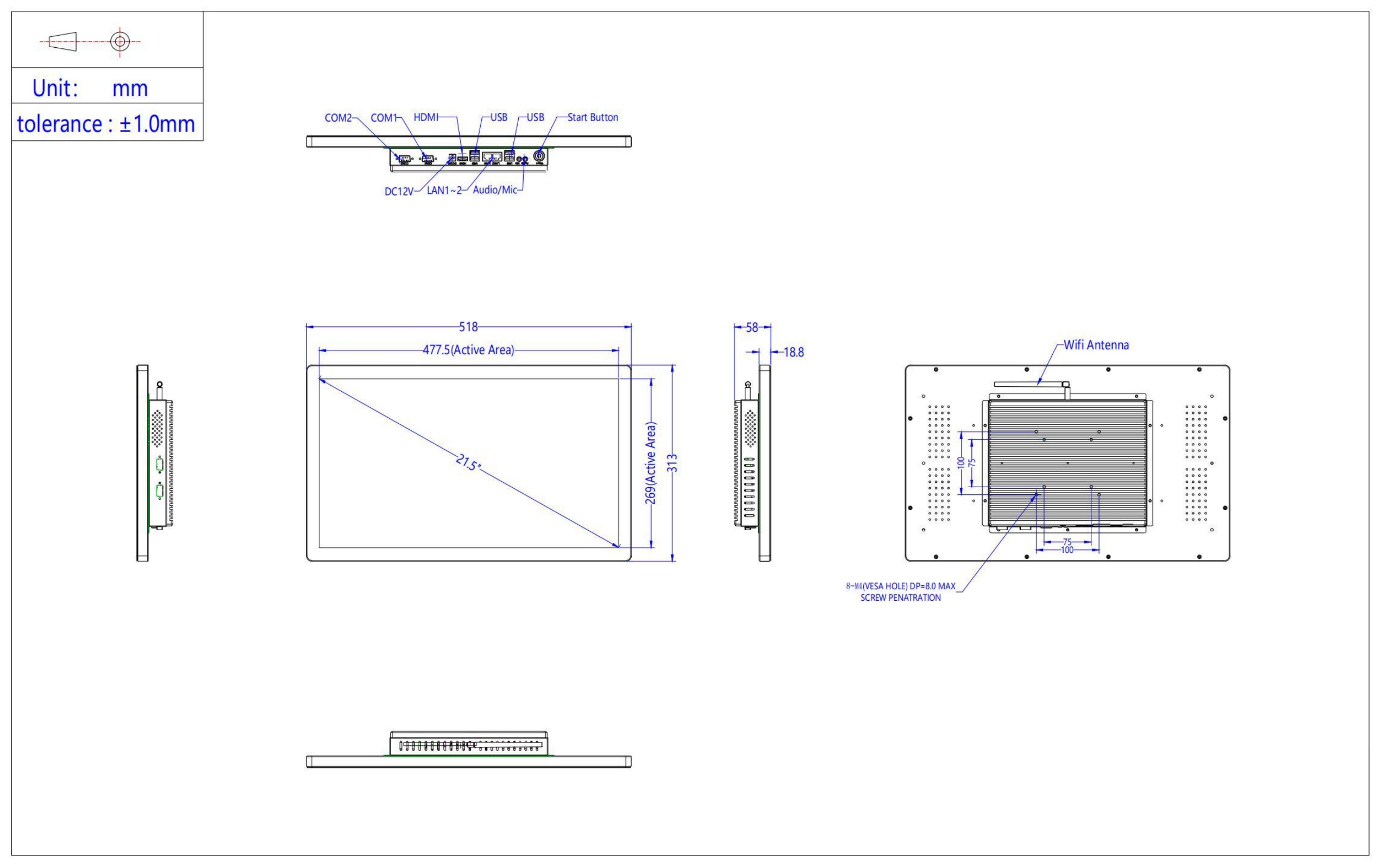 21.5 inch Touch Computer Drawing