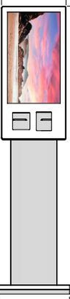 Front view of the 23.8-inch self-service terminal