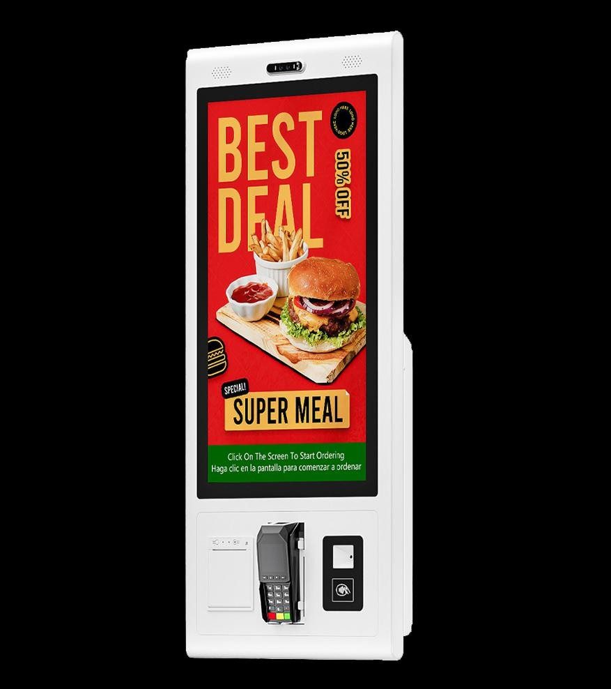Self-service payment kiosk with POS terminal
