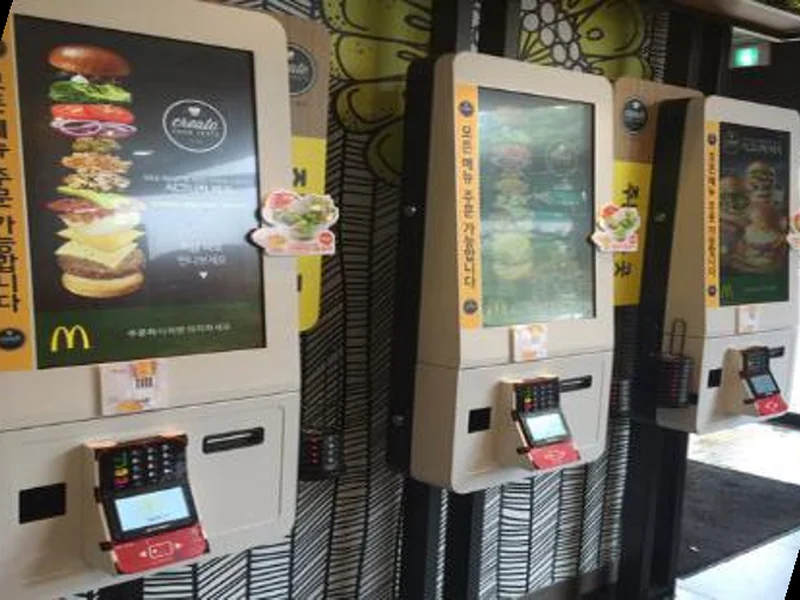 self-service ordering kiosk in restaurant