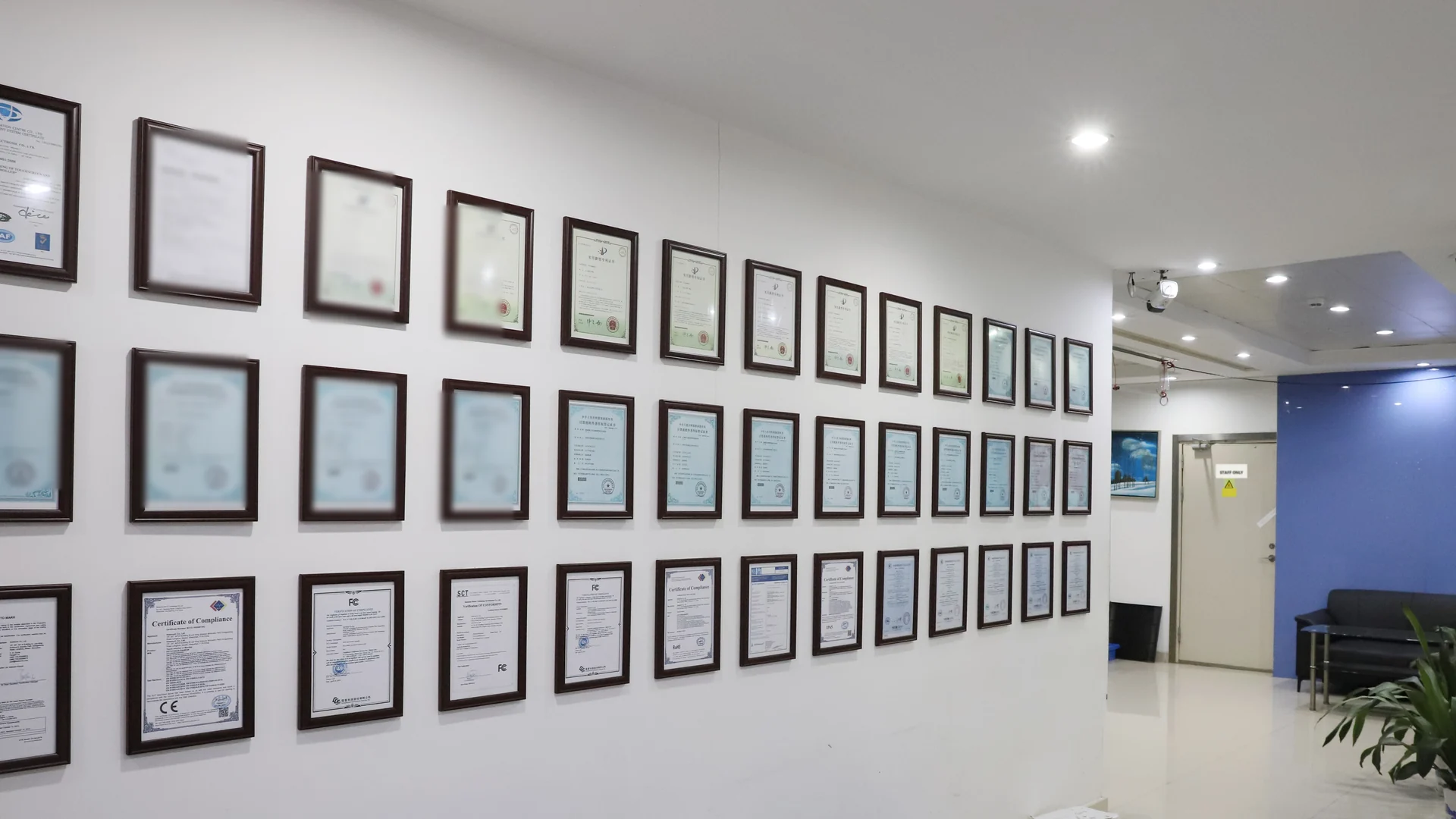 LFTouch factory certification wall