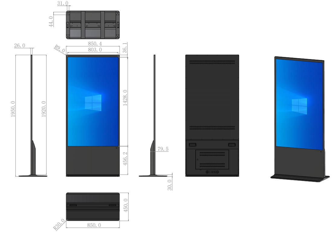 LF-FST-IR 2D mechanical drawing with dimensions