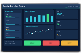 18.5″ fully-enclosed industrial panel PC, G+G capacitive touch with industrial HMI on screen