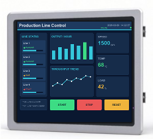 10.4″ embedded industrial panel PC, G+G capacitive touch with industrial HMI on screen